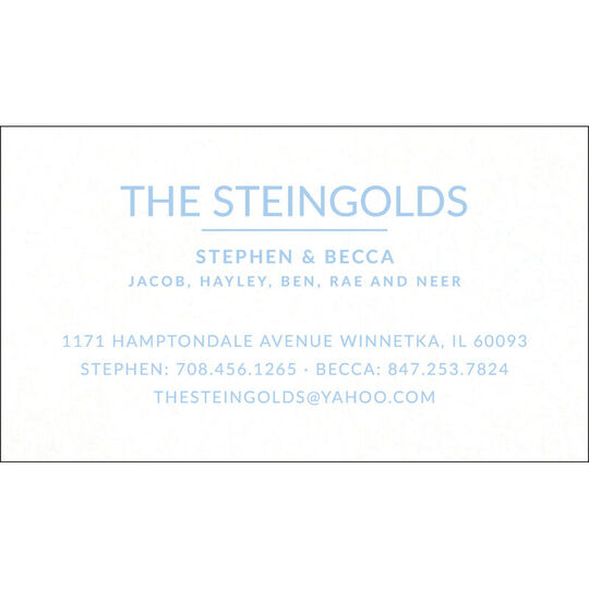 Family Name Letterpress Contact Cards